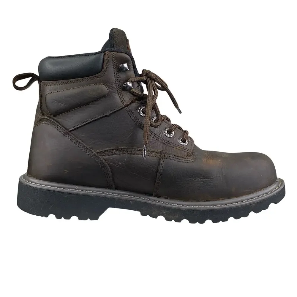 Wolverine Mens Floorhand Brown Leather Steel Toe Work Boot Size US 8